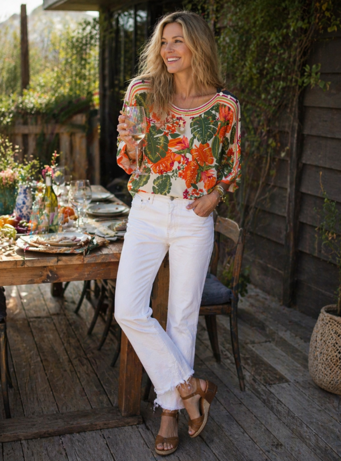 TIR04PU - Pull Imprimé Manche 3/4 - 22E