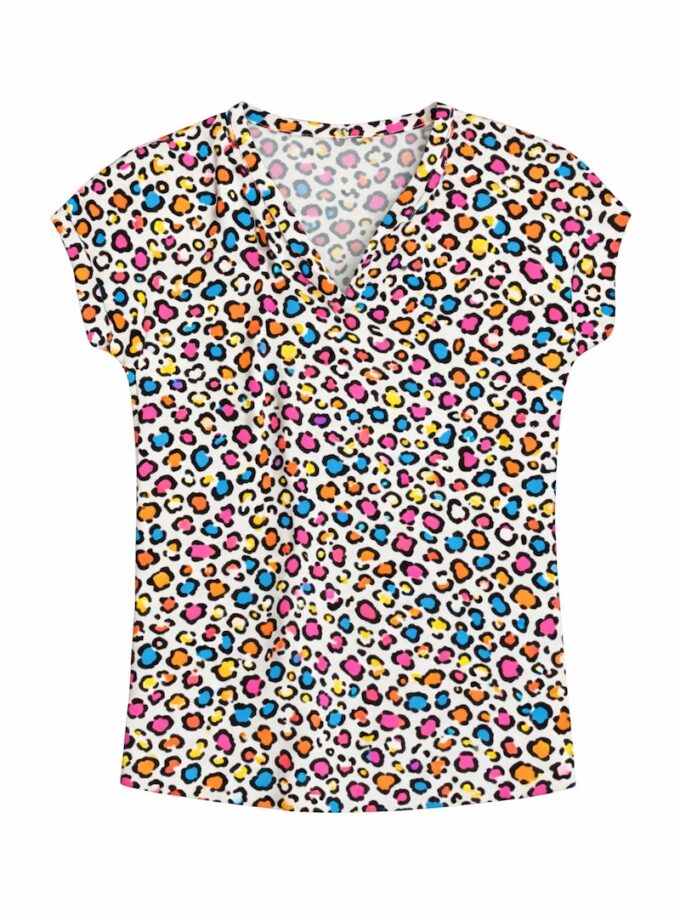 ZOE01CH - Chemisier Imprimé Ras Cou Manche Courte - 22E