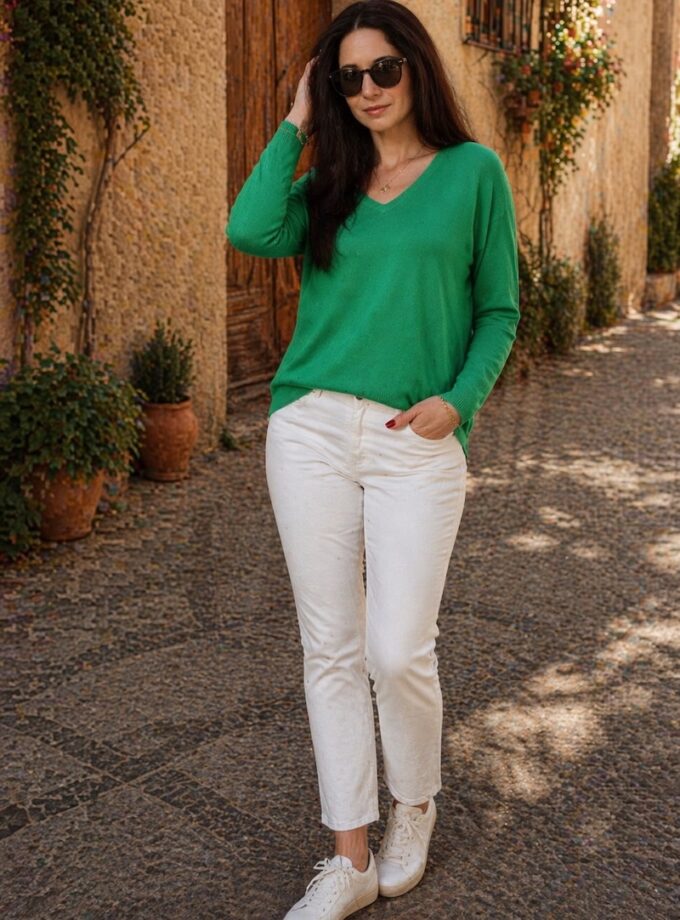 GAL07PU - Pull V Manches Longues