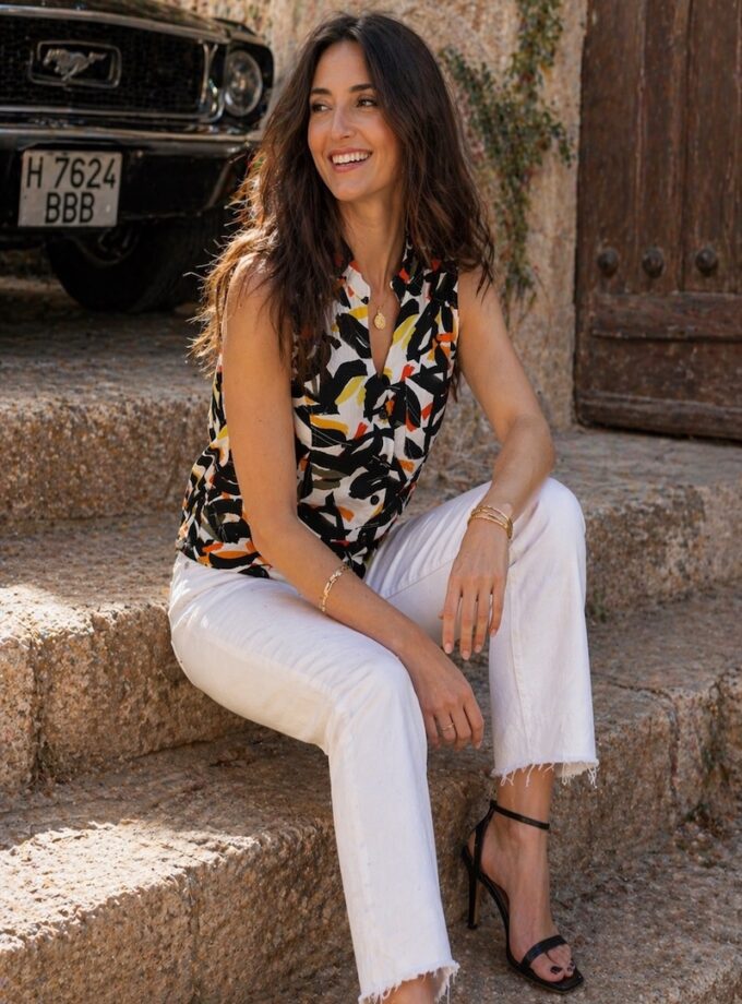 FRA02CH - Chemisier Imprimé Sans Manche