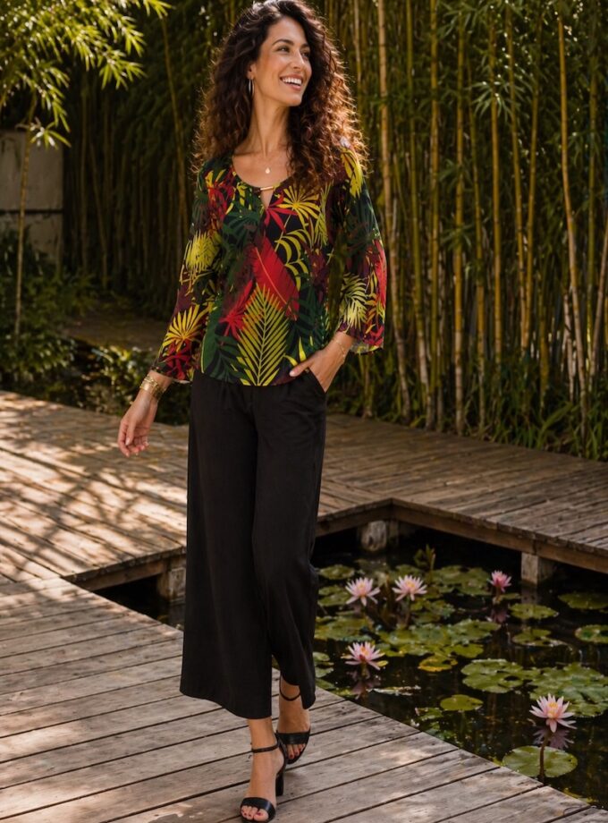 MAY01CH - Blouse Imprimée Manche Longue