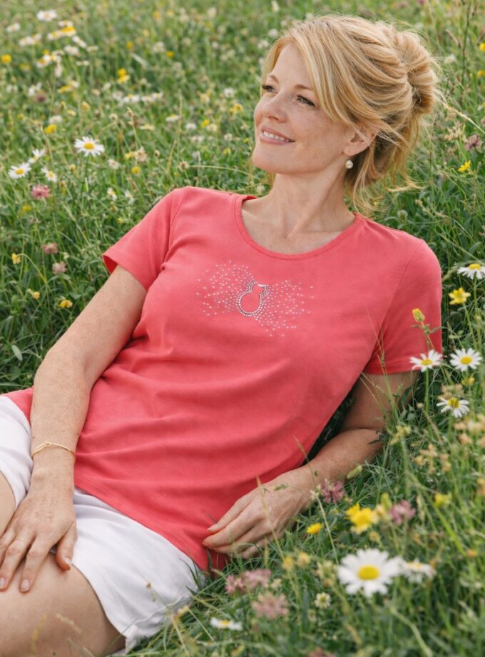 FEL601 - TS Manches Courtes Chat Strass